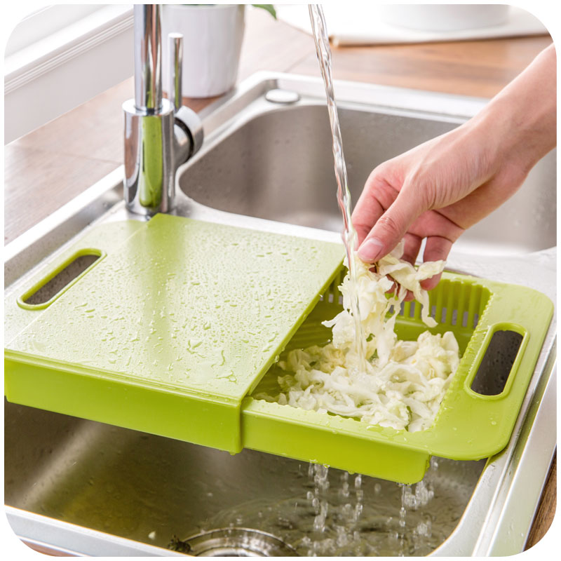 Multifunction Kitchen Cutting Board with Drain Basket – 36×23cm Chopping Board