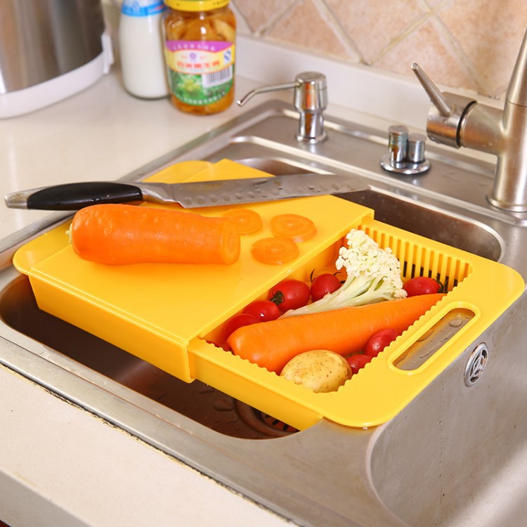 Multifunction Kitchen Cutting Board with Drain Basket – 36×23cm Chopping Board